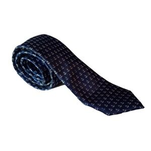 Class Club Boy’s Navy Blue Anchor Pattern Silk Blend Tie
